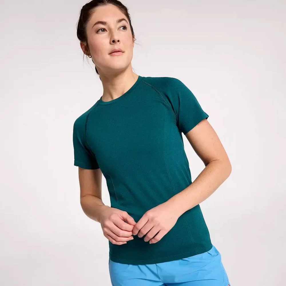 NWT Calia Seamless Tee | Sea Green Space Dye | Size S - Picture 1 of 8